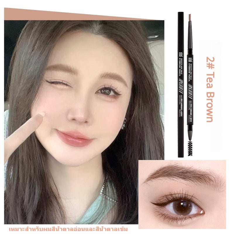 xixi Small black chopsticks, beautiful three-dimensional eyebrow pencil, easy to use, no smudge, and gives a natural bright color for students.