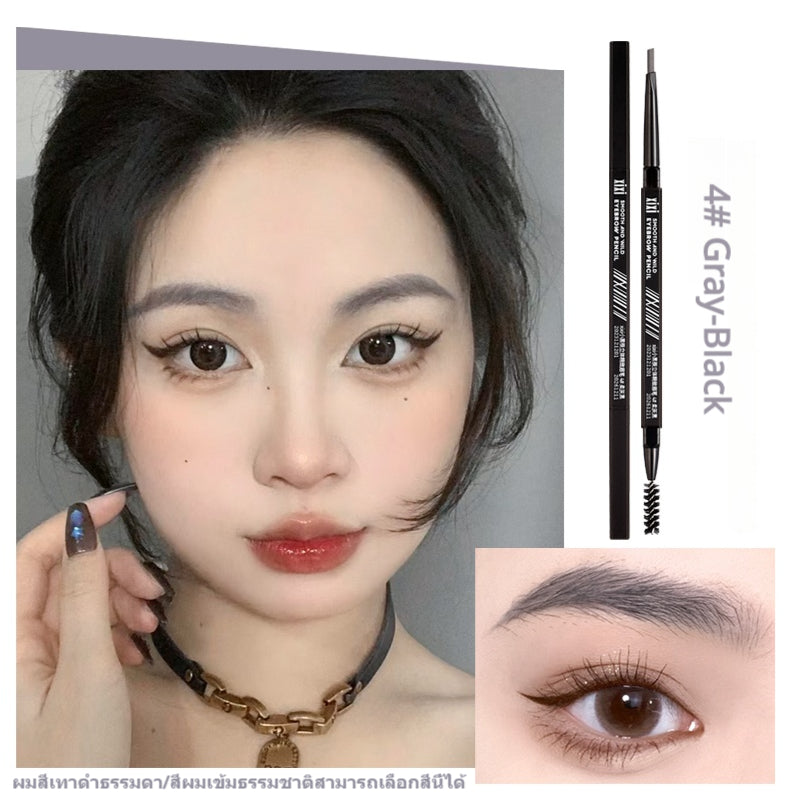 xixi Small black chopsticks, beautiful three-dimensional eyebrow pencil, easy to use, no smudge, and gives a natural bright color for students.