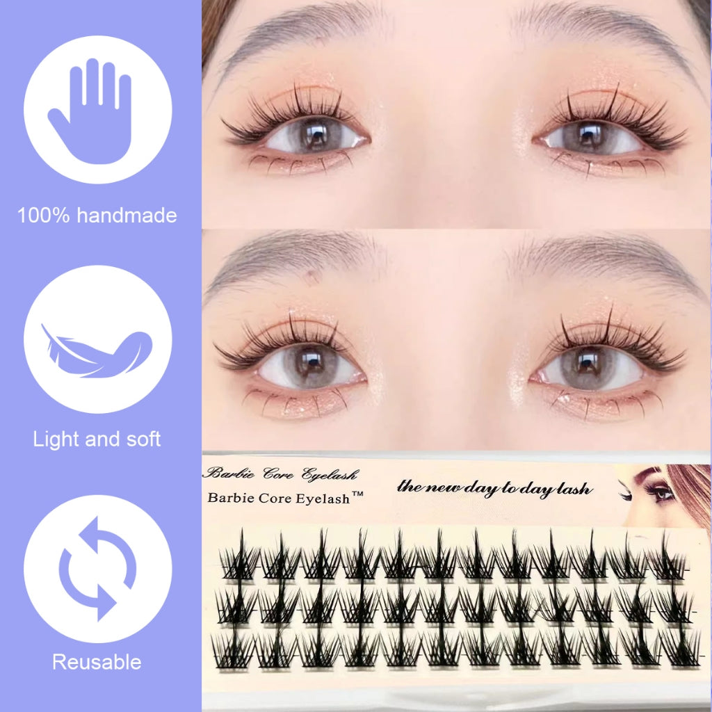 2024 For DIY Makeup False Eyelashes Natural Soft Reusable False Eyelashes Trilogy Little Devil False Eyelashes Natural Cluster Single