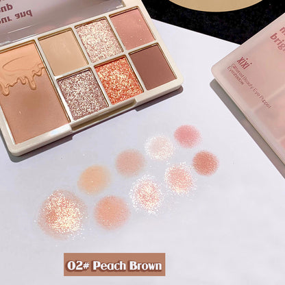 xixi Glowing Beautiful Eyes Seven-color Eyeshadow in Super Hot Earth Color Pearlescent Matte Palette Official Flagship Store Au